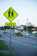 © Austockphoto - AGED yellow reflective sign beside busy road in Newcastle