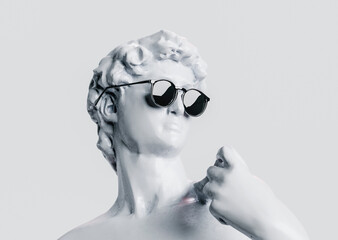 Wall Mural - vapor wave abstract style greek statue. cyber punk style background concept. 3d rendering
