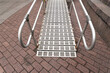 Steel Ramp for wheelchairs. Metal ramp for disabled people.
