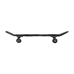 Poster - Vector hand drawn doodle sketch black skateboard isolated on white background