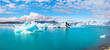 The Glacier Lagoon Jökulsarlon in Iceland - Vatnajoekull glacier in Iceland deep blue ice