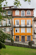 Townhouse facade with azulejos in Braga Portugal