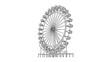 Stylized London Eye, London, 3D Illustration Big Wheel 