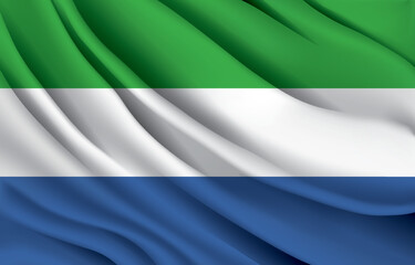 Wall Mural - Sierra leone national flag waving realistic vector illustration