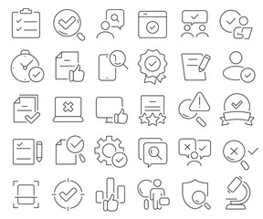 Fototapete - Quality analysis line icons collection. Thin outline icons pack. Vector illustration eps10