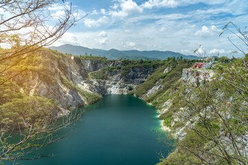 Wall Mural - Beautiful scenery of rocky mountains and natural pools.-the river in the mountains