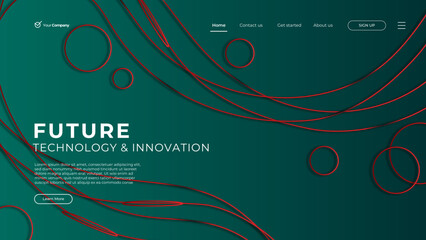 Landing page banner template. Smartphone realistic 3d illustration, mobile interface concept. Vector layout design.