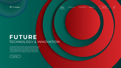 Landing page banner template. Smartphone realistic 3d illustration, mobile interface concept. Vector layout design.