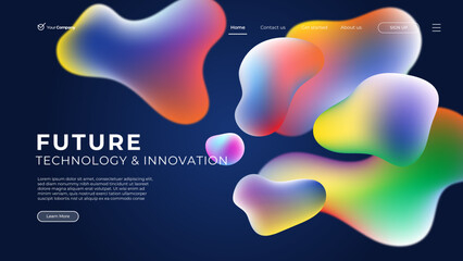 Landing page banner template. Smartphone realistic 3d illustration, mobile interface concept. Vector layout design.