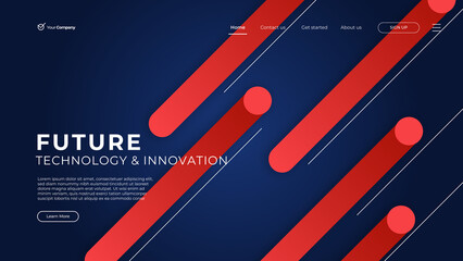 Landing page banner template. Smartphone realistic 3d illustration, mobile interface concept. Vector layout design.