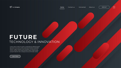 Landing page banner template. Smartphone realistic 3d illustration, mobile interface concept. Vector layout design.