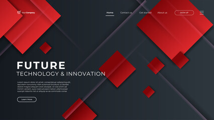 Landing page banner template. Smartphone realistic 3d illustration, mobile interface concept. Vector layout design.