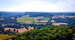 Aerial view of Box Hill, a summit of the North Downs in Surrey, south-west of London, UK