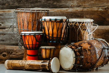 variation of ethnic drums