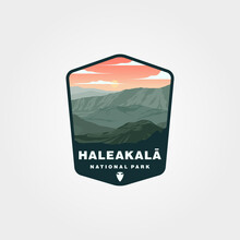 Halekala National Park Logo Vector Symbol Illustration Design, United States Sticker Patch Design