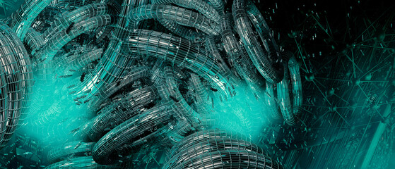 Abstract futuristic technology style, 3d illustartion 