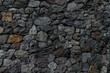 wall with masonry of various stones. Background and texture of stone wall surface