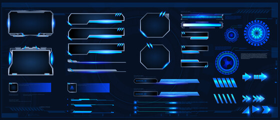 Wall Mural - futuristic technology hud, hi-tech elements. statistics and data, information infographic. gui eleme