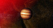 © vectorfusionart - Image of orange planet in red galaxy