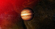 © vectorfusionart - Image of orange planet in red galaxy