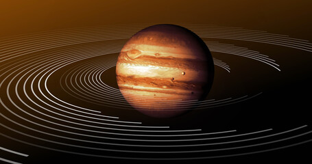 Sticker - image of brown planet in brown space