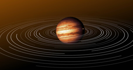 Sticker - image of brown planet in brown space