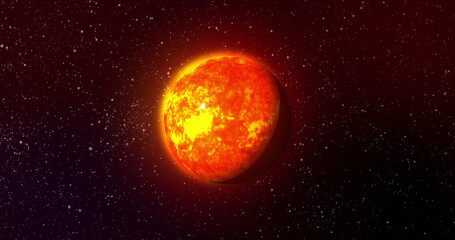 Sticker - image of orange planet in black space
