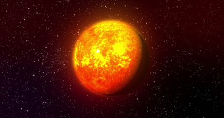 Sticker - image of orange planet in black space
