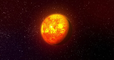 Sticker - image of orange planet in black space