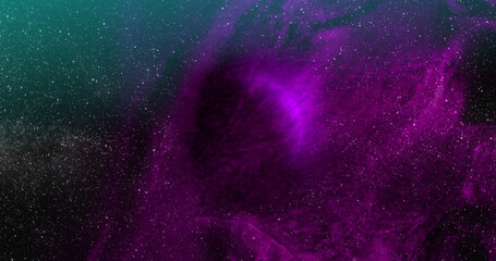 Sticker - image of violet planet in violet galaxy
