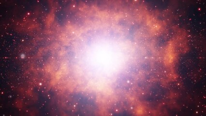 Wall Mural - seamless looping universe dangerous fire cloud with stars slow motion animation background.