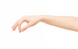 © serhii - hands show gestures. female hands show gestures on a white background isolated.