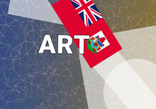 Bermuda Art.  Hamilton  Bermuda Art Creation Concept. Flag On Colorful