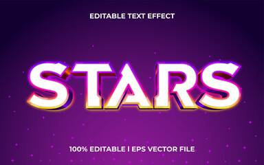 Canvas Print - stars 3d text effect with cyber theme. colorful typography template for modern tittle