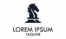 Creative Black Chess Horse Silhouette Logo Design