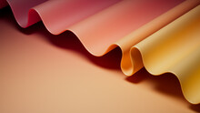 Undulating Yellow And Orange Surface With Copy-Space. Modern 3D Abstract Background.