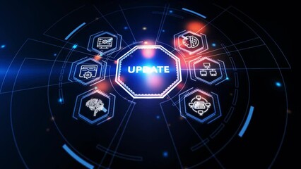 Business, Technology, Internet and network concept. Update software computer program upgrade.