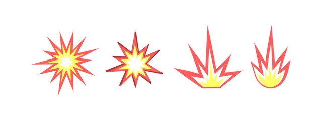 Canvas Print - Explosion icon set design template vector illustration