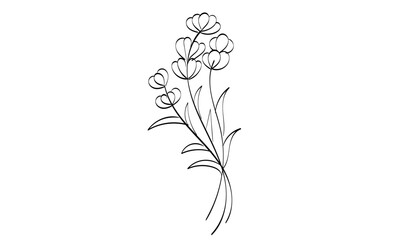 Sticker - Abstract Flower. Printable flower Embroidery pattern design.