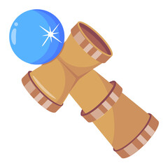 Sticker - A kendama toy flat icon design 