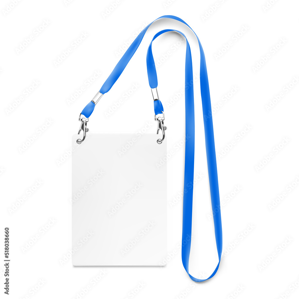 Lanyard with id card. Vector illustration isolated on white background ...