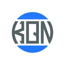 KON Letter Circle Shape Logo Design On White Background With Black And Blue Colour. KON Creative Initials Letter Logo Concept. KON Letter Design.
