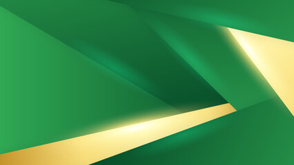 Luxury green gold abstract background. Vector illustration for presentation design. Can be used for business, corporate, institution, party, festive, seminar, flyer, texture, wallpaper, and pattern.