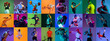 © master1305 - Sport collage of professional athletes on gradient multicolored neoned background. Concept of motion, action, active lifestyle, achievements, challenges