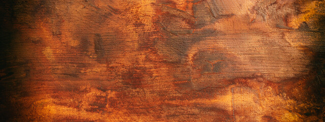 Top view image of textured wooden background with deep brown colors