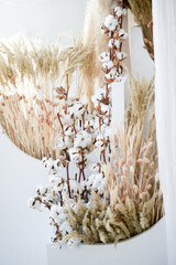 Sticker - dry flower. bouquets of dried flowers in the interior.