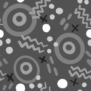 Abstract circle seamless cartoon objects pattern for clothes print and wrapping paper and notebooks