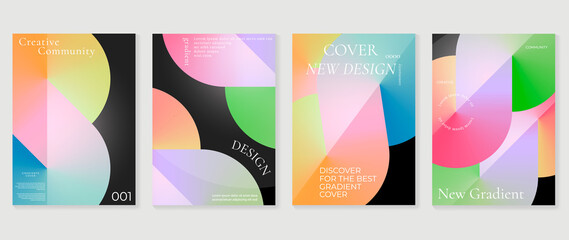 Abstract fluid gradient background vector. Futuristic style cover template with shapes, colorful and liquid color. Modern wallpaper design perfect for social media, idol poster, photo frame.