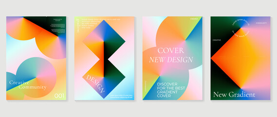 Wall Mural - abstract fluid gradient background vector. futuristic style cover template with geometric shapes, co