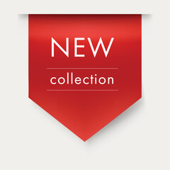 Wall Mural - new tag ribbon and banner vector. new collection badge design for digital marketing web. 3d banner i
